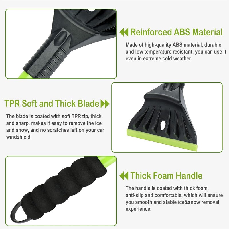 Nibule Oversized Ice Scrapers for Car Windshield, Snow Brush Scrapers Car Window Frost Removal with Foam Handle, 4.7Inch Large Soft Blade for SUVs Trucks-Scratch（1pc） - Image 3